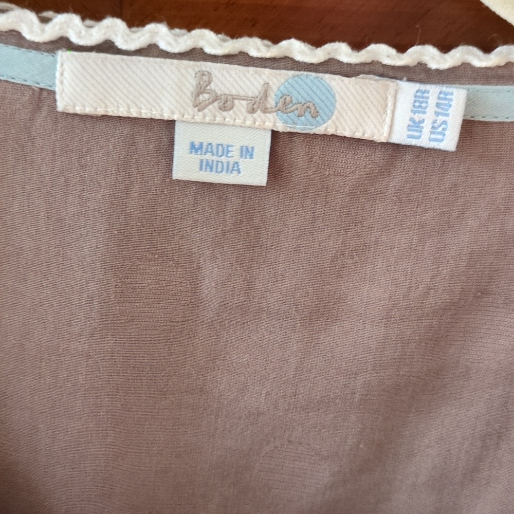 Boden 100% Cotton Lightweight Blouse In Taupe - Picture 2 of 5